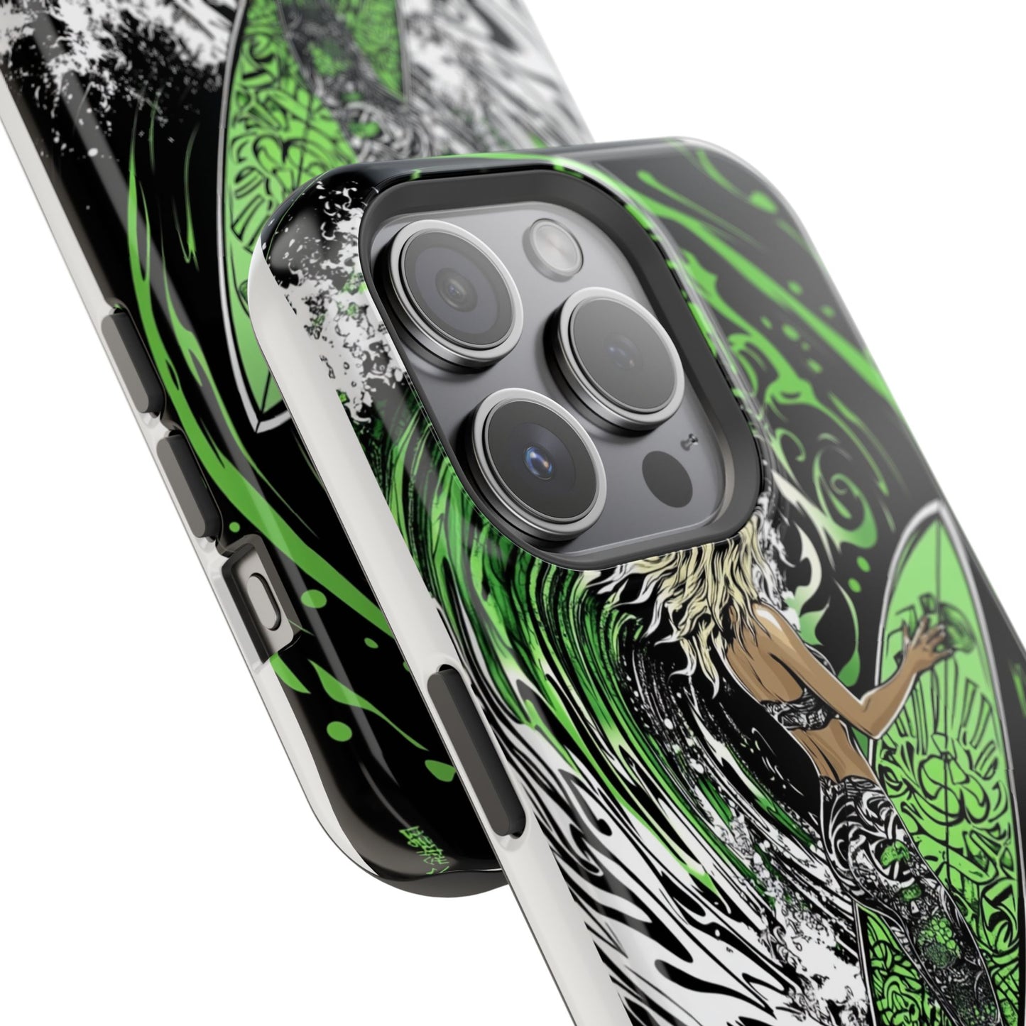Luxurious Magnetic Wireless Charging Tough iPhone Case - "Surf's Up" by Moxie-Jay