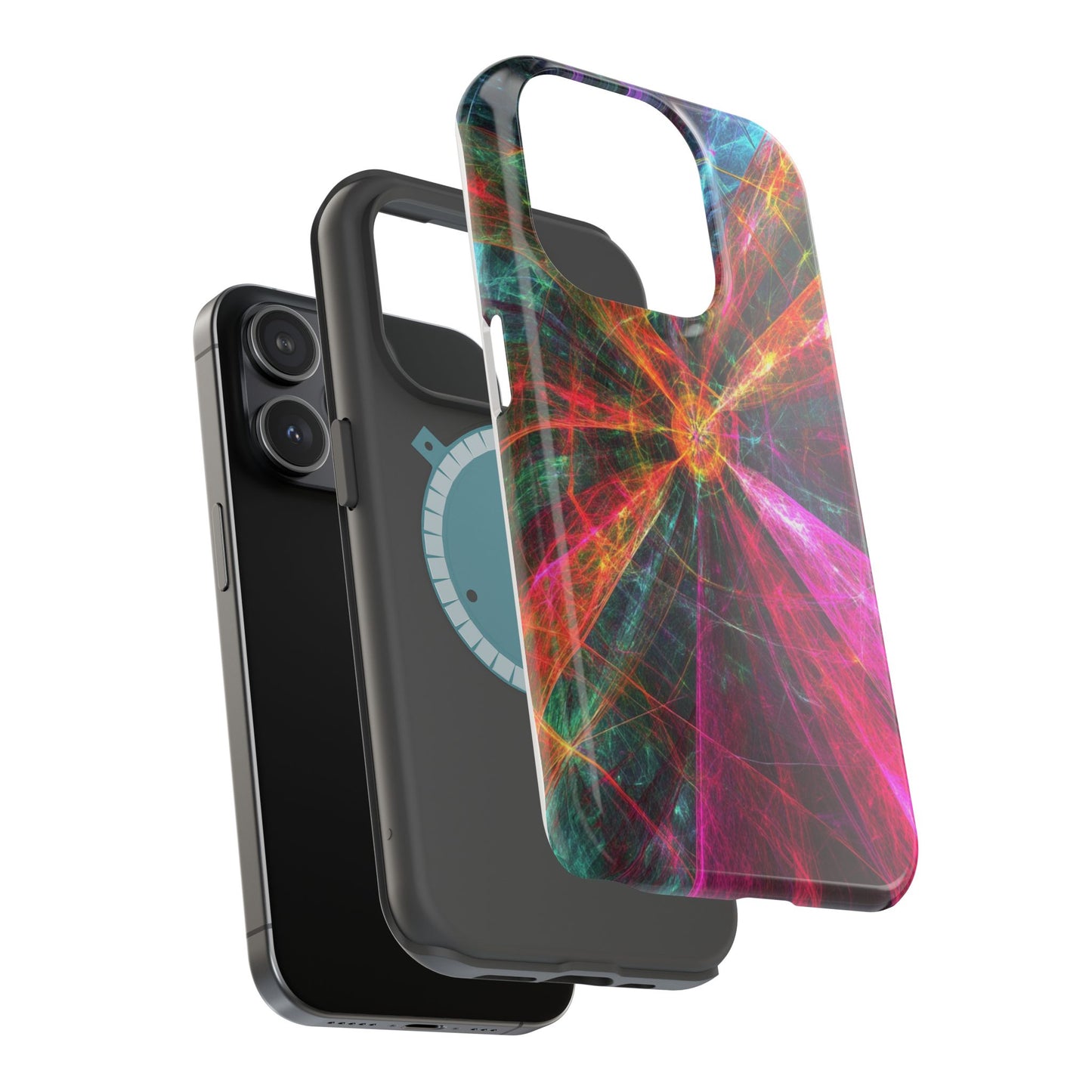 Luxurious Magnetic Wireless Charging Tough iPhone Case - “Trippy Starburst” by Moxie-Jay