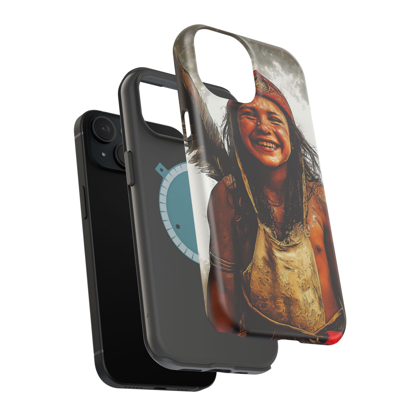 Luxurious Magnetic Wireless Charging Tough iPhone Case - Native Heritage Art by Moxie-Jay