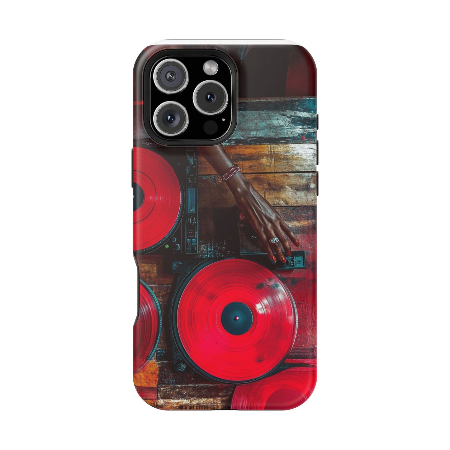 "Vinyl Virtuoso" Luxury Magnetic Wireless Charging iPhone Case by Moxie Jay