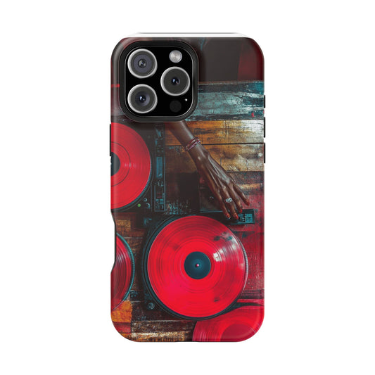 "Vinyl Virtuoso" Luxury Magnetic Wireless Charging iPhone Case by Moxie Jay