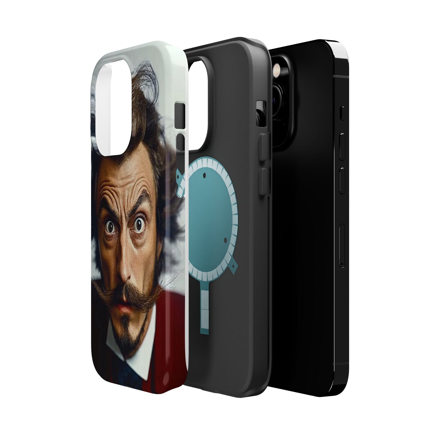 Luxurious Magnetic Wireless Charging Tough iPhone Case - “Close-Up Salvador Dali” by Moxie-Jay