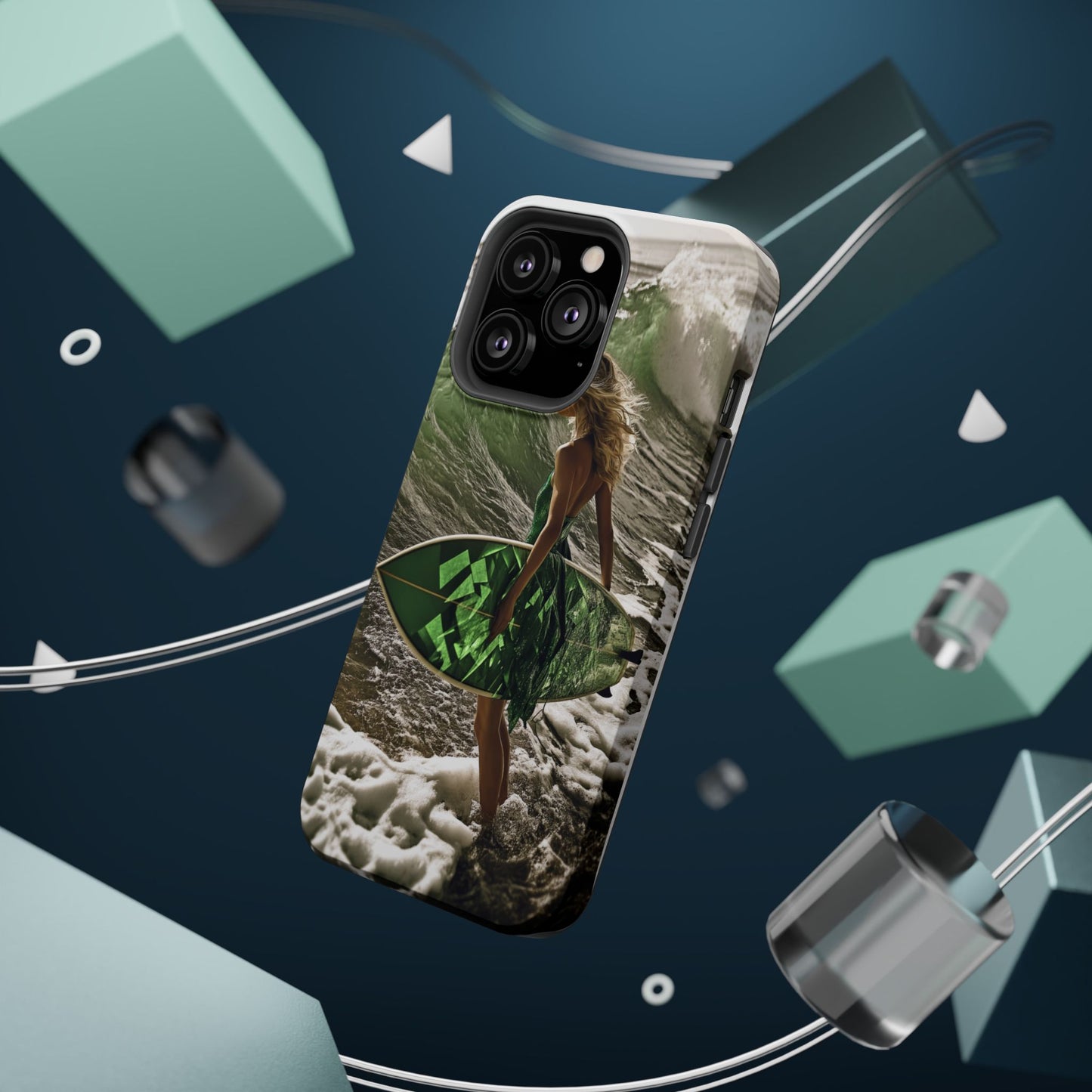 Surf's Up Chic" Luxury Magnetic Wireless Charging iPhone Case by Moxie Jay