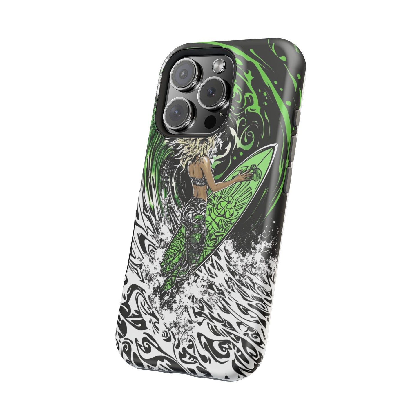 Luxurious Magnetic Wireless Charging Tough iPhone Case - "Surf's Up" by Moxie-Jay