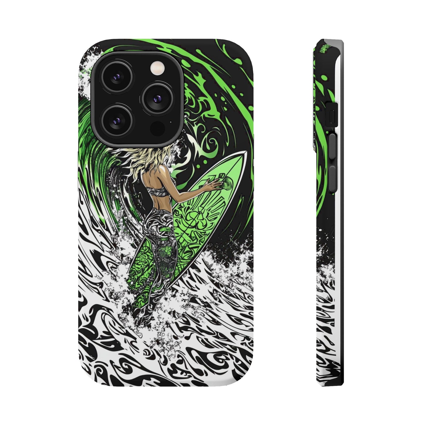 Luxurious Magnetic Wireless Charging Tough iPhone Case - "Surf's Up" by Moxie-Jay