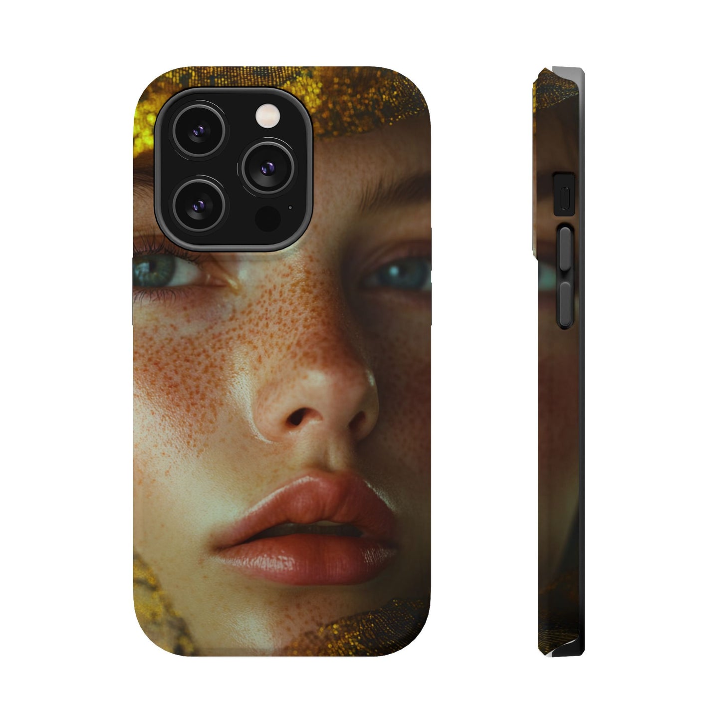 Phone Case - Close Up Girl with Freckles Photography Magnetic Tough Cases