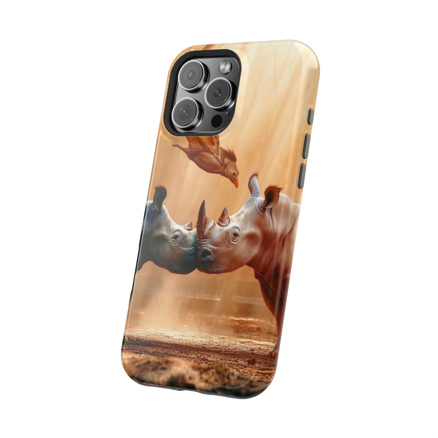 Wildlife Love Rhino Phone Case - Magnetic Tough Case with Nature Design