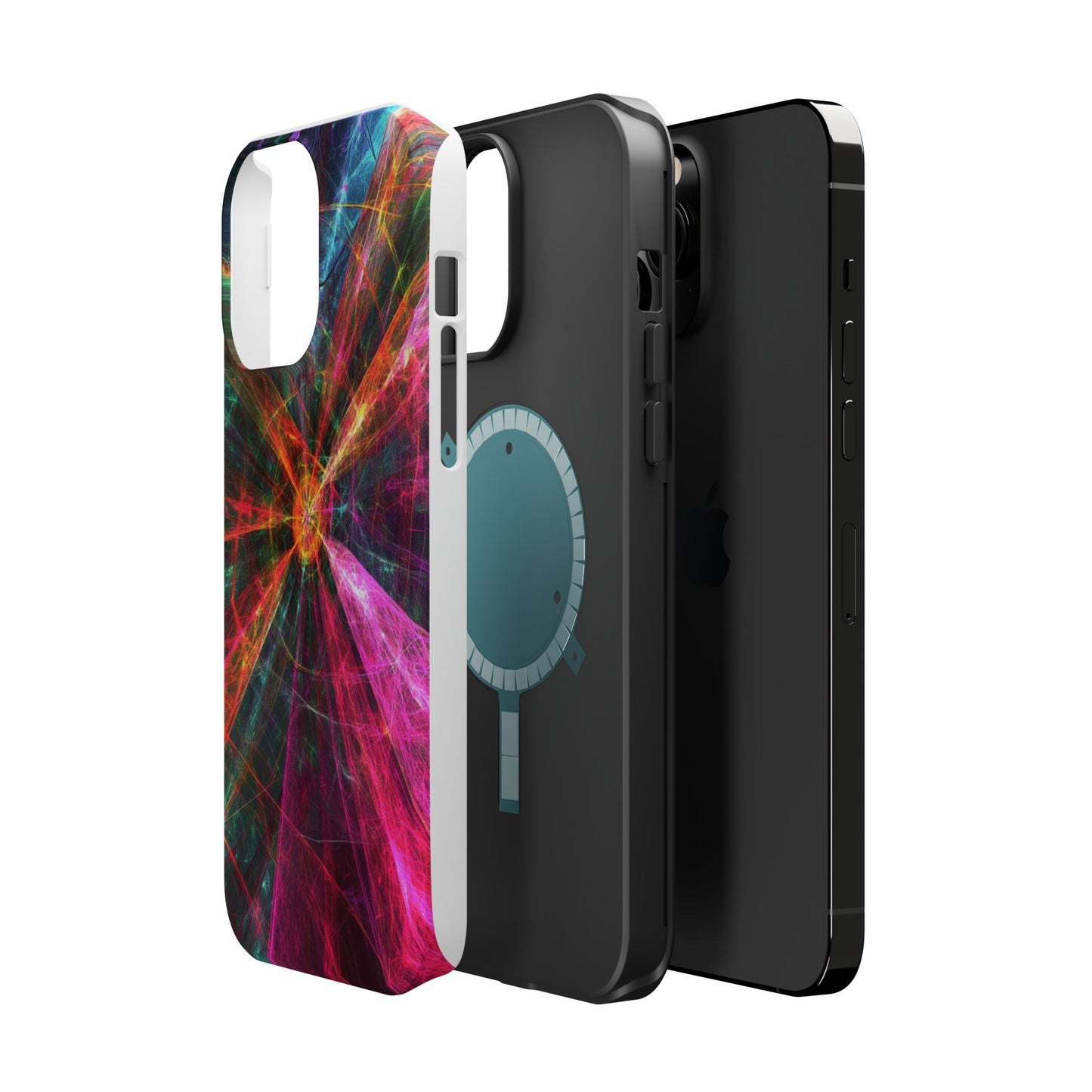Luxurious Magnetic Wireless Charging Tough iPhone Case - “Trippy Starburst” by Moxie-Jay