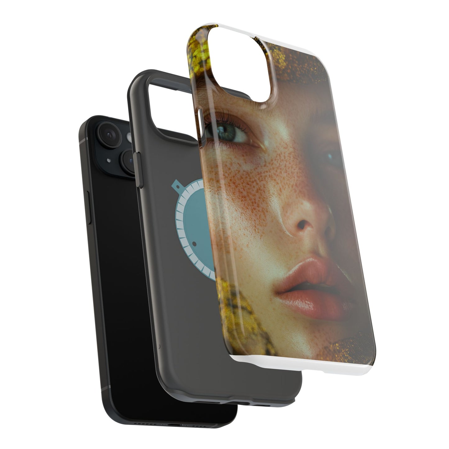 Phone Case - Close Up Girl with Freckles Photography Magnetic Tough Cases