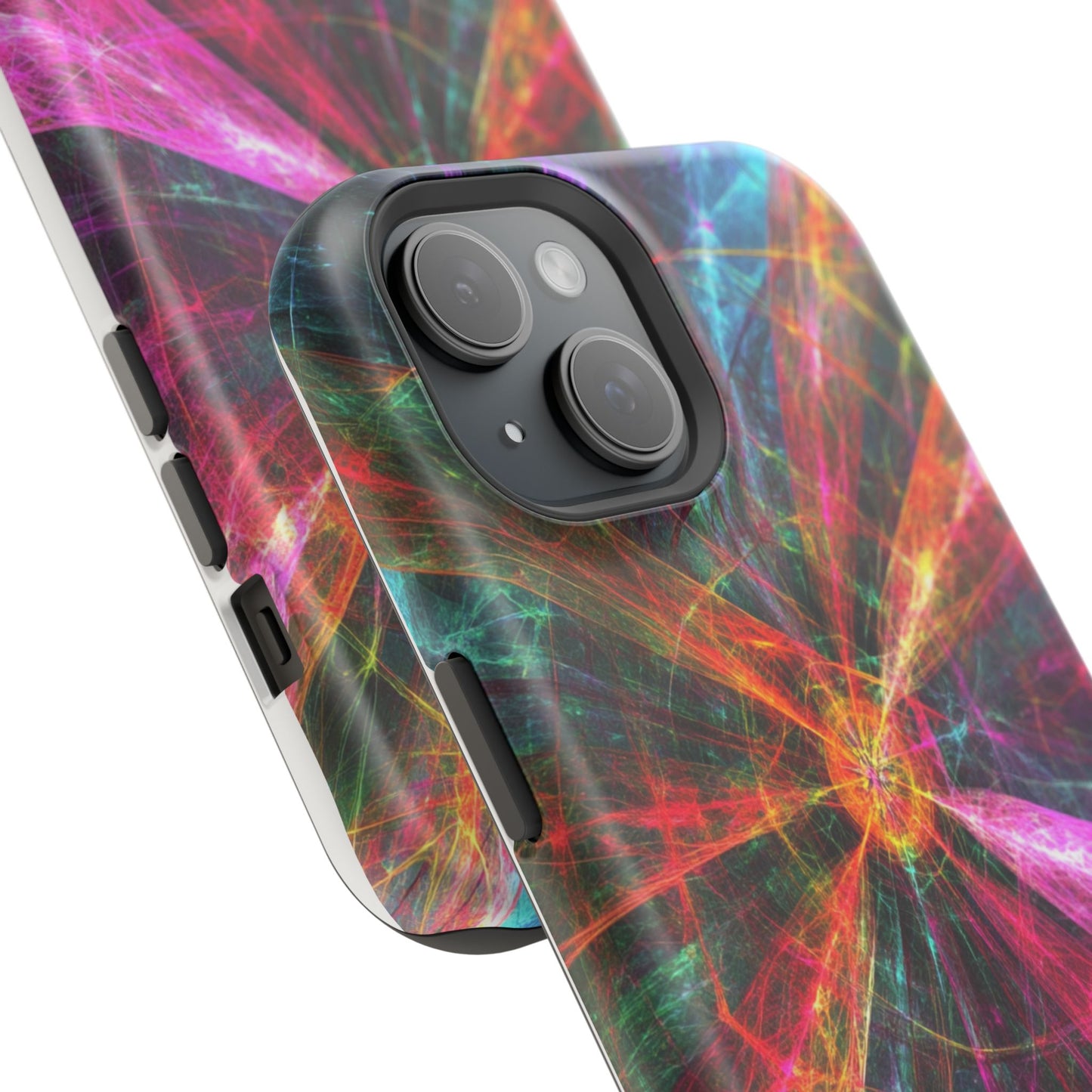 Luxurious Magnetic Wireless Charging Tough iPhone Case - “Trippy Starburst” by Moxie-Jay