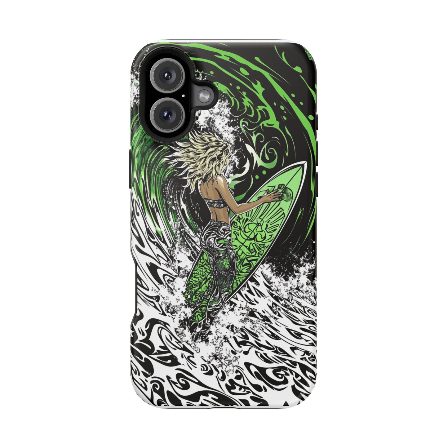 Luxurious Magnetic Wireless Charging Tough iPhone Case - "Surf's Up" by Moxie-Jay