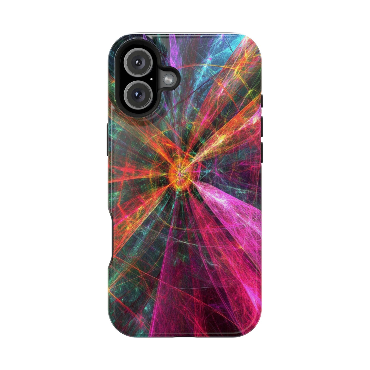 Luxurious Magnetic Wireless Charging Tough iPhone Case - “Trippy Starburst” by Moxie-Jay