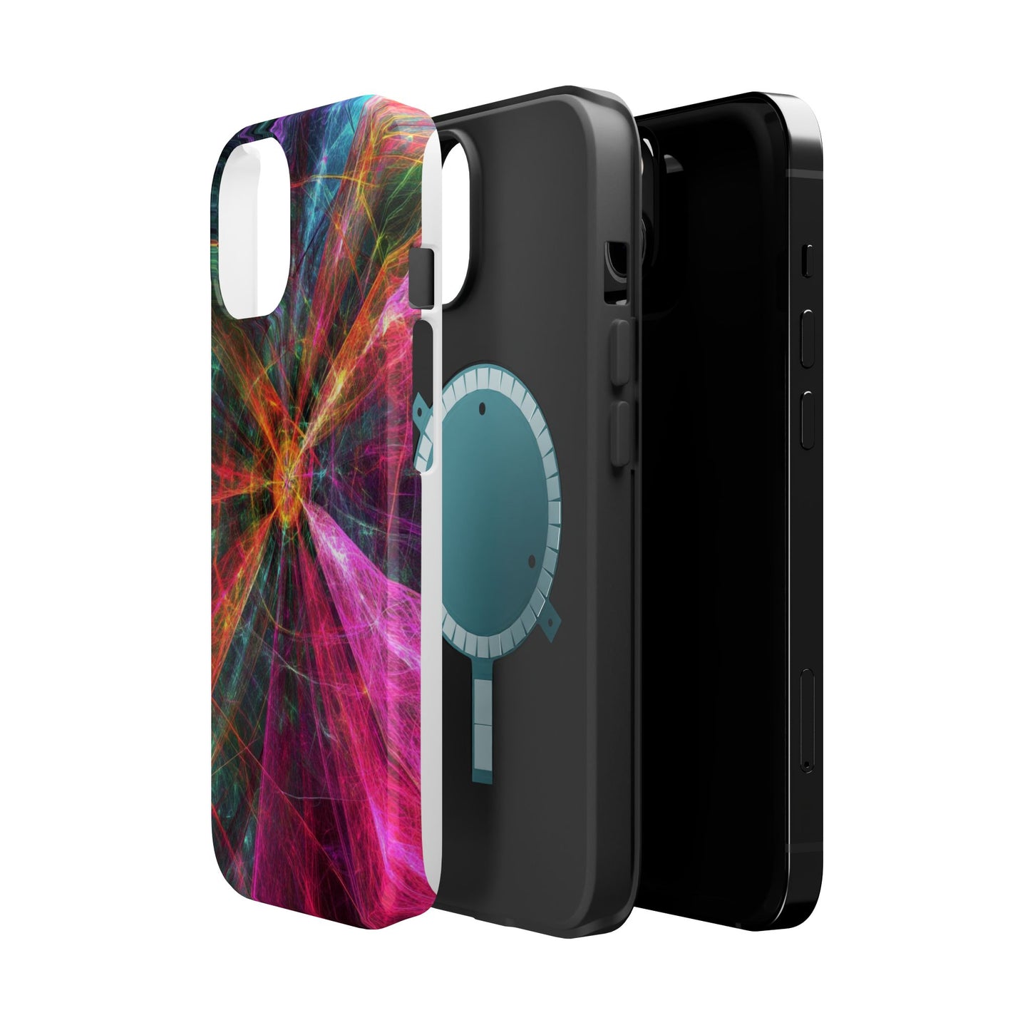 Luxurious Magnetic Wireless Charging Tough iPhone Case - “Trippy Starburst” by Moxie-Jay