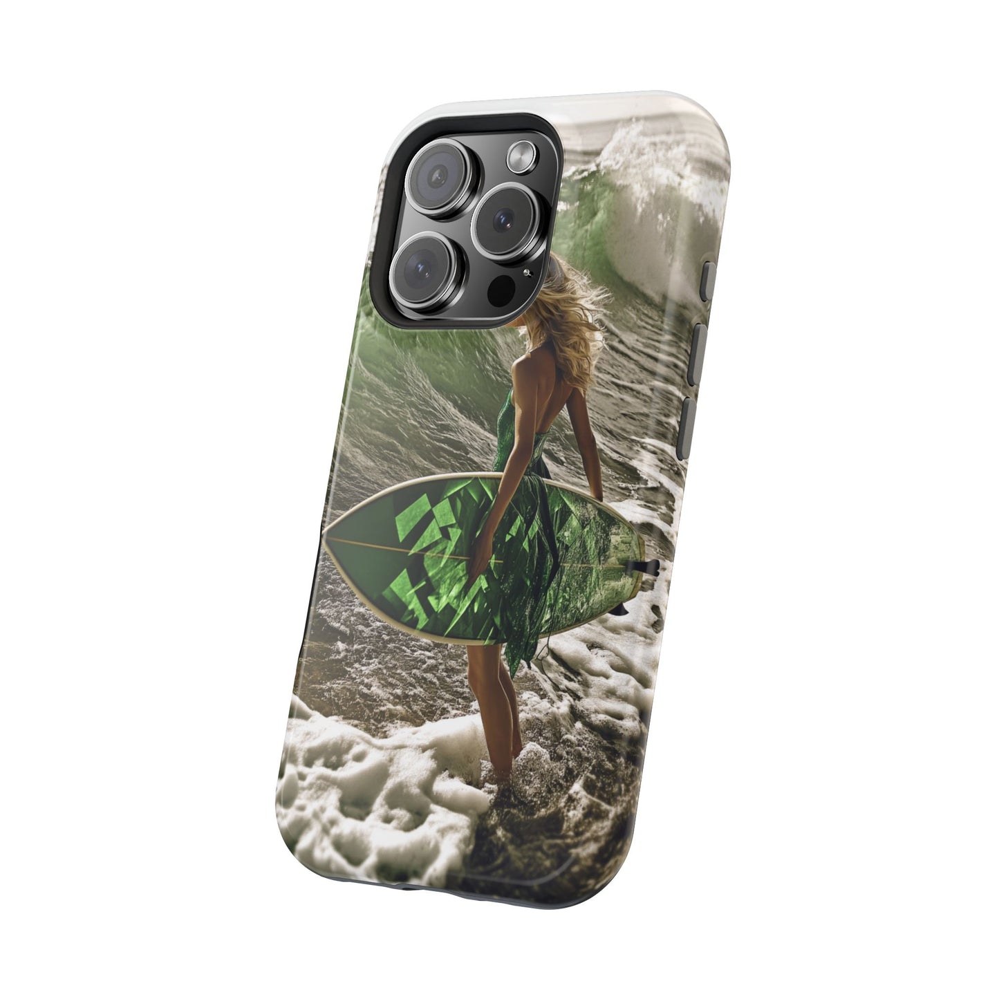 Surf's Up Chic" Luxury Magnetic Wireless Charging iPhone Case by Moxie Jay