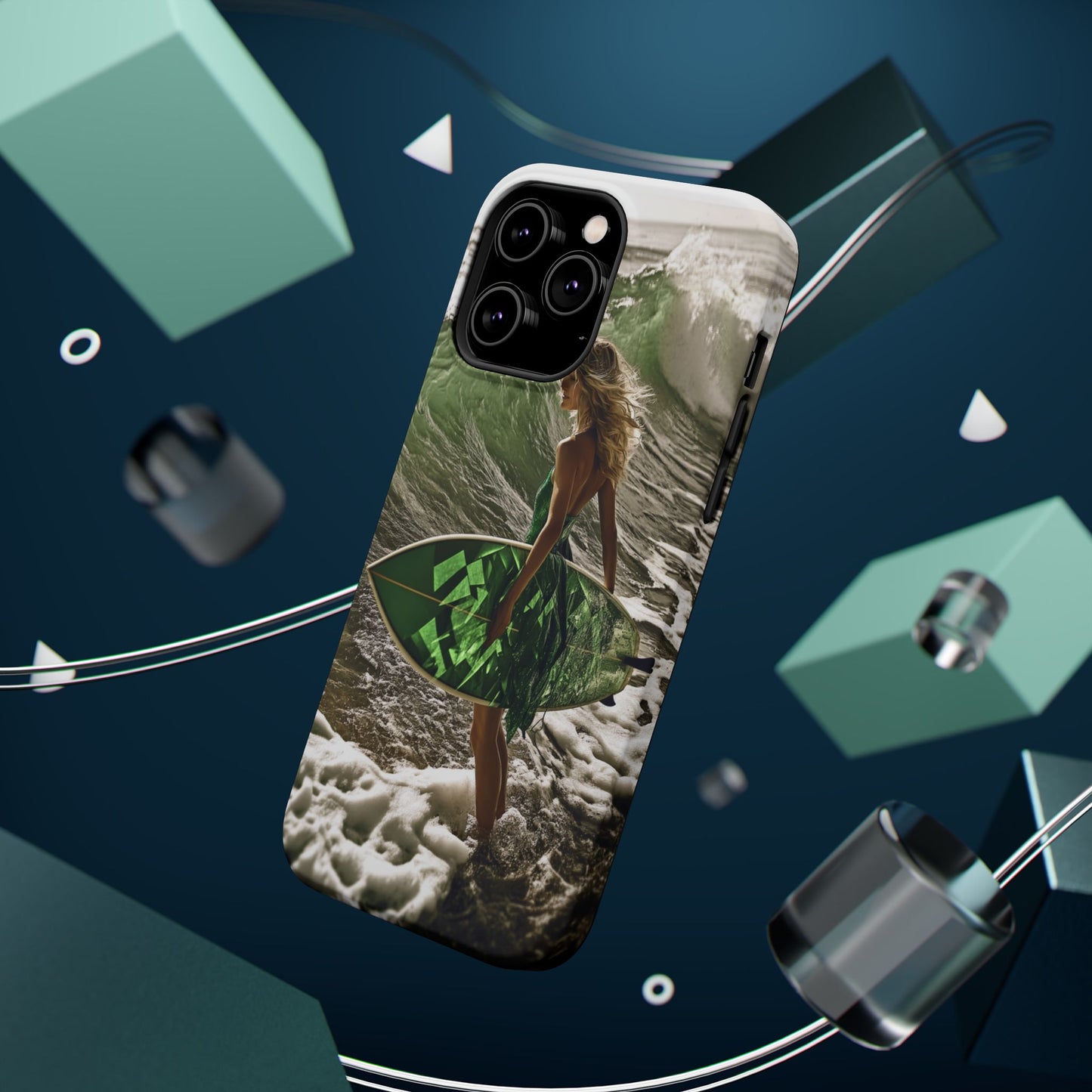 Surf's Up Chic" Luxury Magnetic Wireless Charging iPhone Case by Moxie Jay