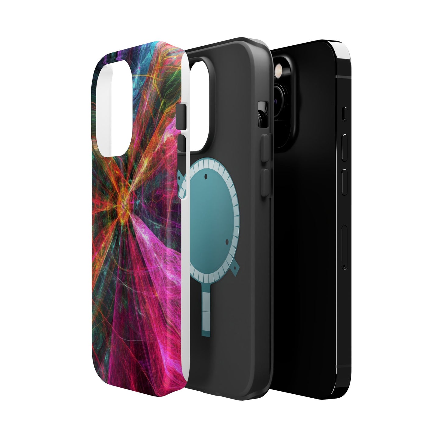 Luxurious Magnetic Wireless Charging Tough iPhone Case - “Trippy Starburst” by Moxie-Jay