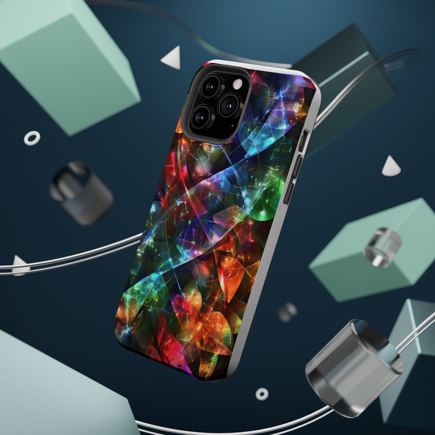 iPhone Case with Neon Colors Art by Moxie-Jay