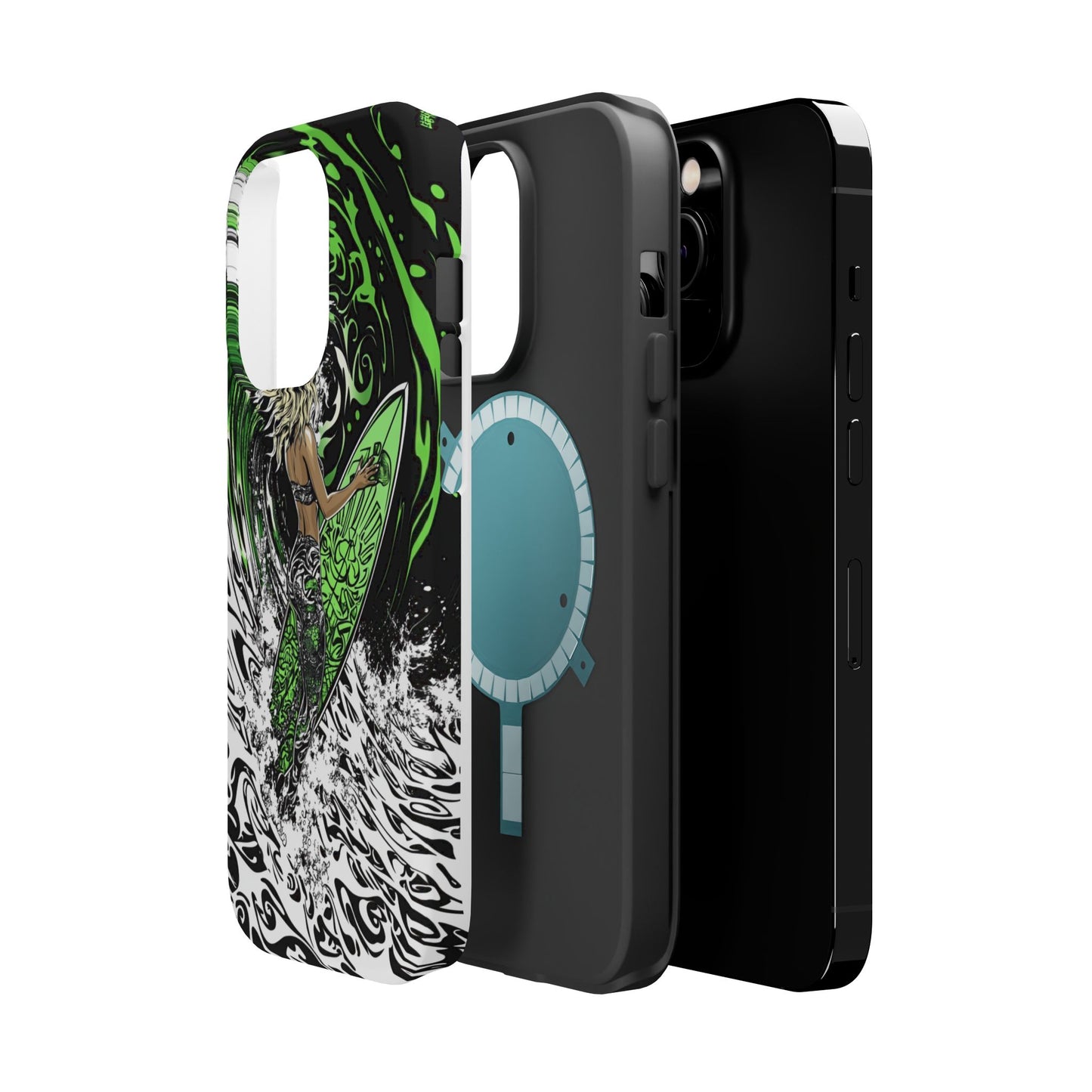 Luxurious Magnetic Wireless Charging Tough iPhone Case - "Surf's Up" by Moxie-Jay