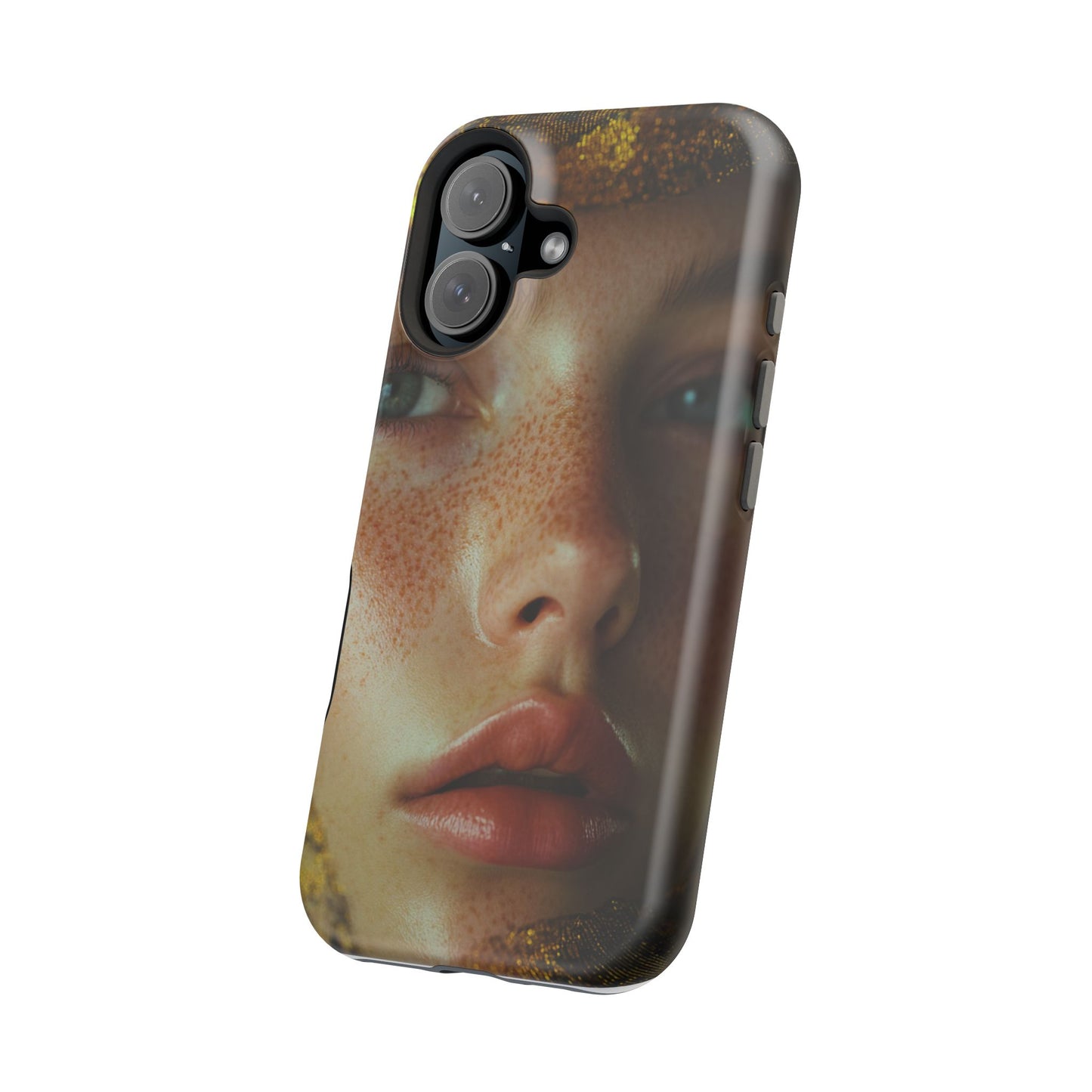 Phone Case - Close Up Girl with Freckles Photography Magnetic Tough Cases