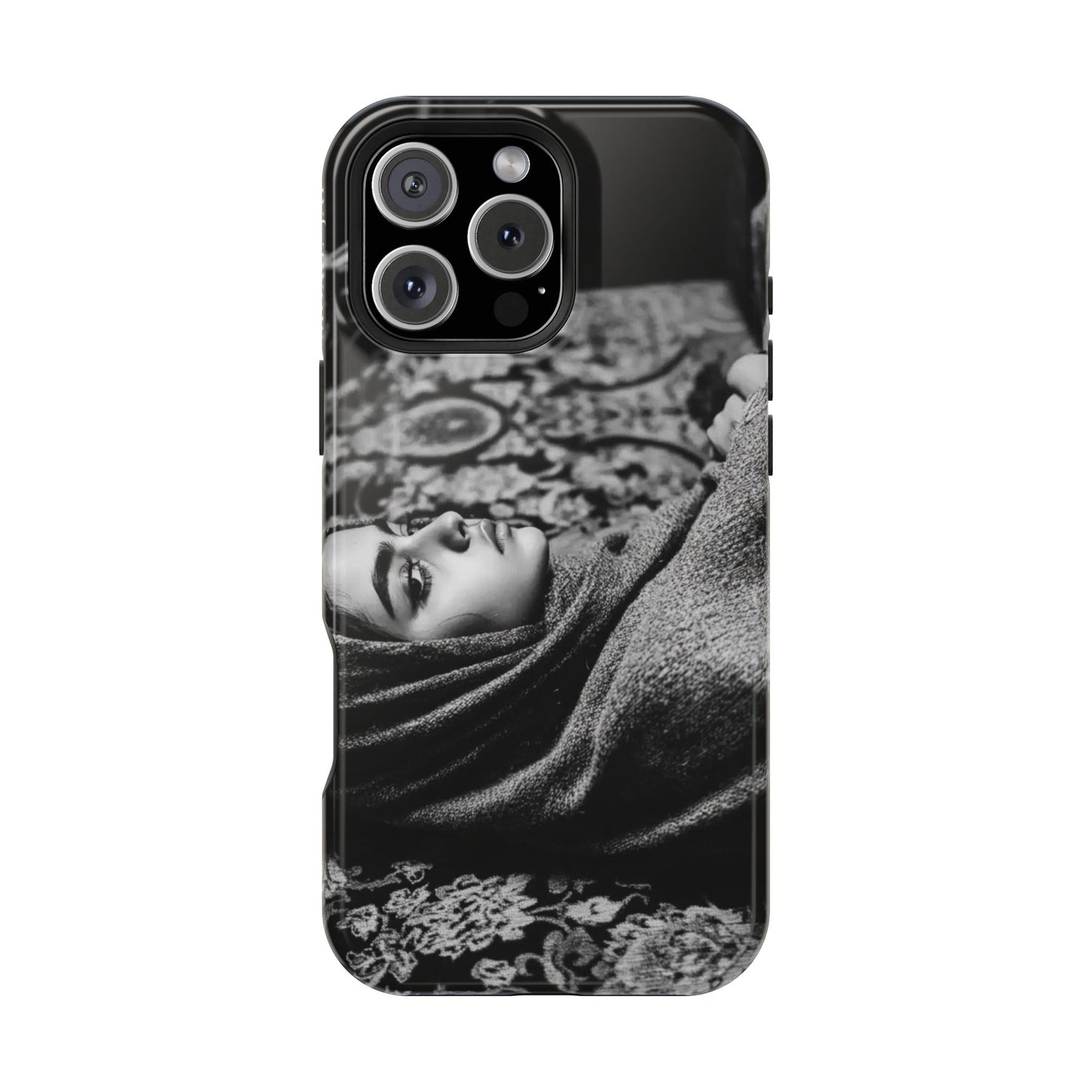 Artistic Magnetic Tough Case - Elegant Black & White Design