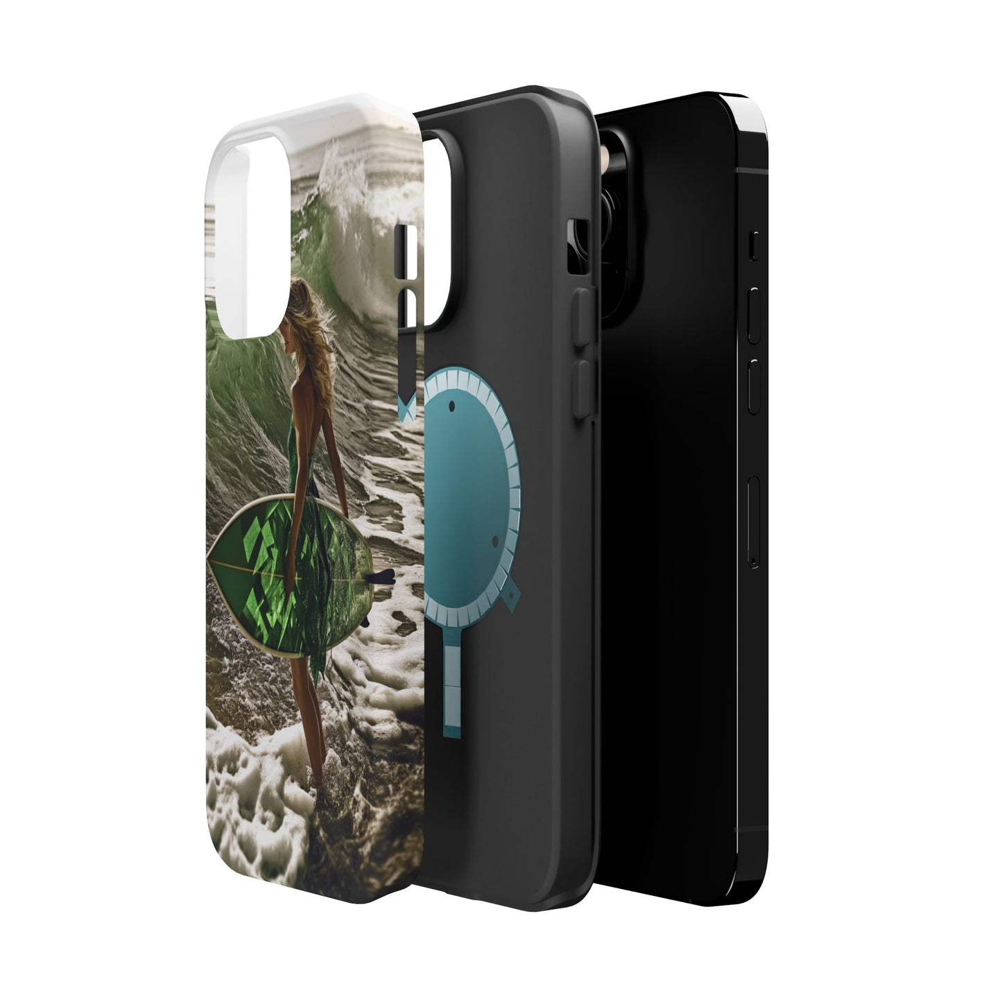Surf's Up Chic" Luxury Magnetic Wireless Charging iPhone Case by Moxie Jay