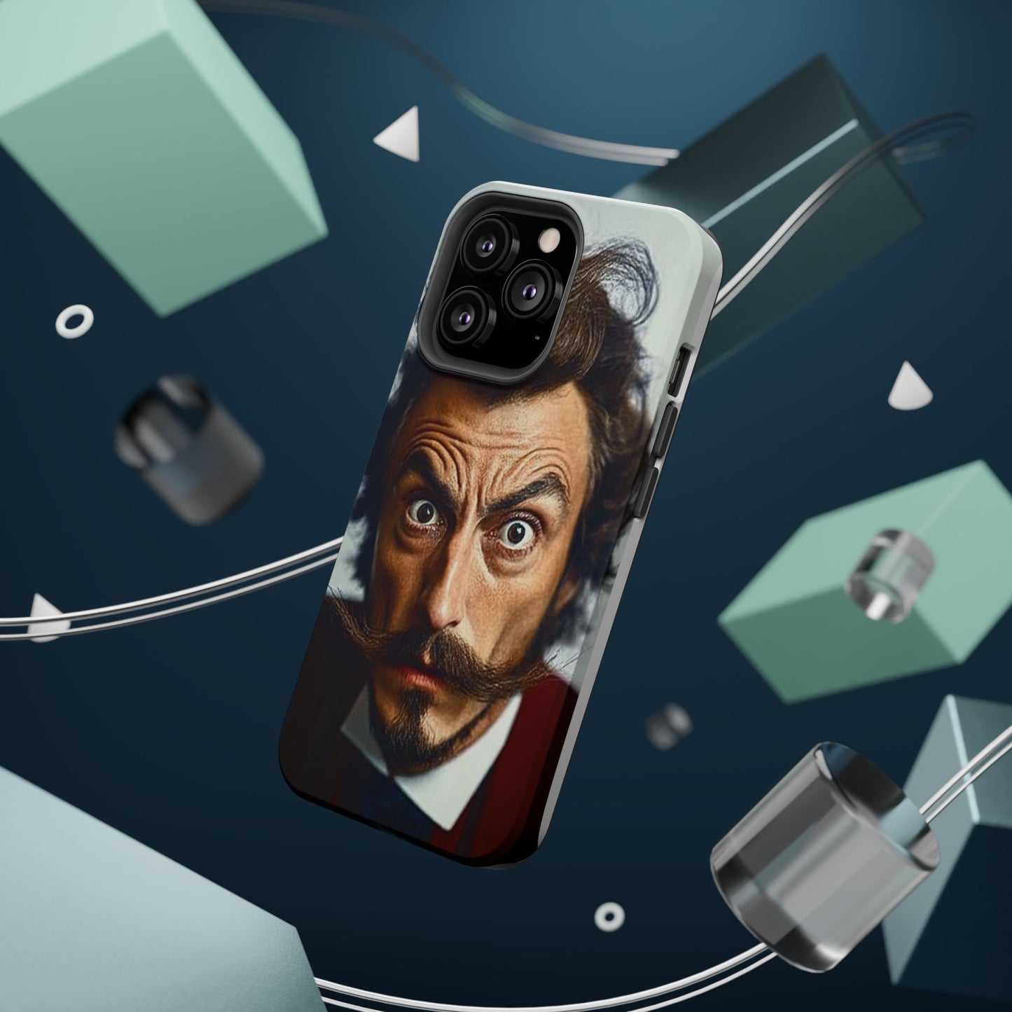 Luxurious Magnetic Wireless Charging Tough iPhone Case - “Close-Up Salvador Dali” by Moxie-Jay