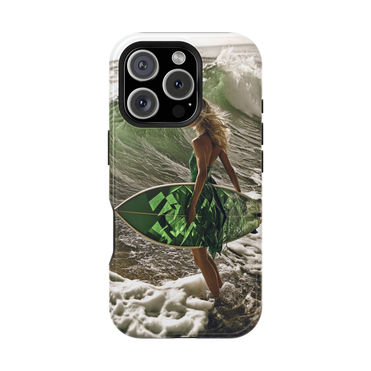 Surf's Up Chic" Luxury Magnetic Wireless Charging iPhone Case by Moxie Jay