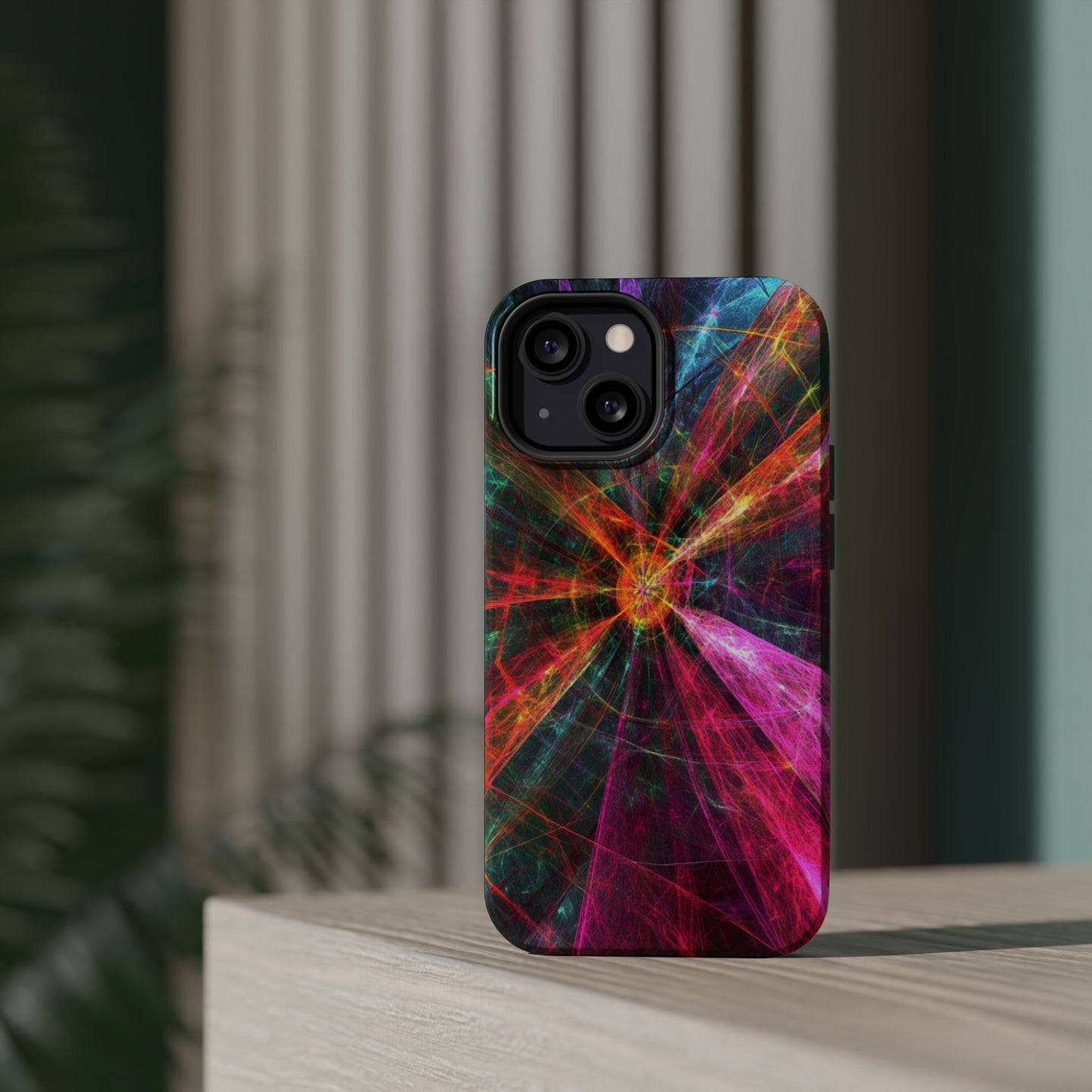 Luxurious Magnetic Wireless Charging Tough iPhone Case - “Trippy Starburst” by Moxie-Jay