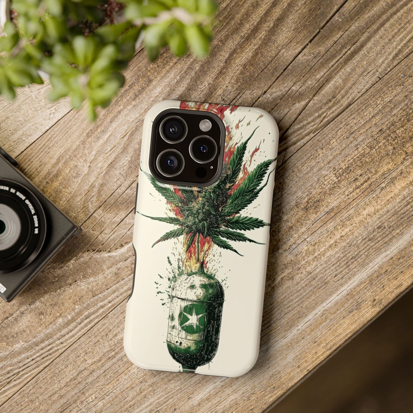 Peace Bomb" Luxury Magnetic Wireless Charging iPhone Case by Moxie Jay