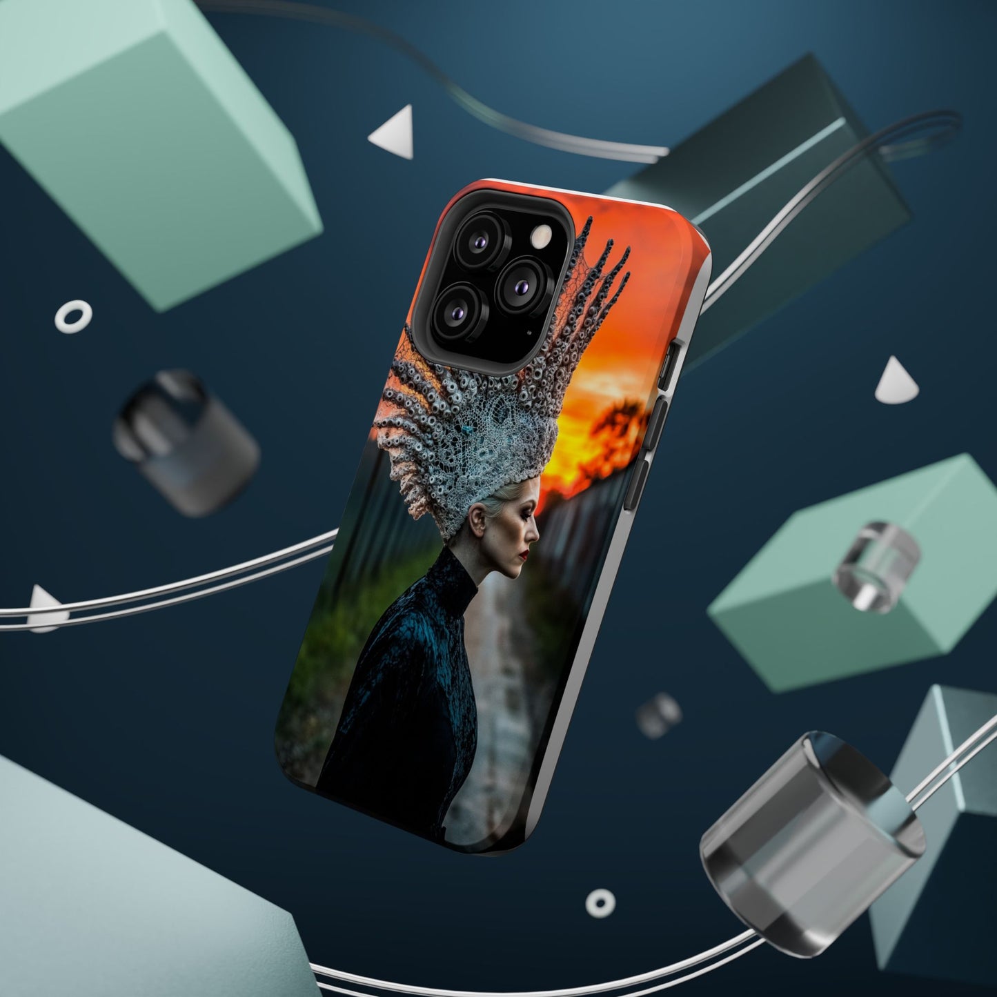 Sunset Goddess" Magnetic Wireless Charging iPhone Case by Moxie Jay