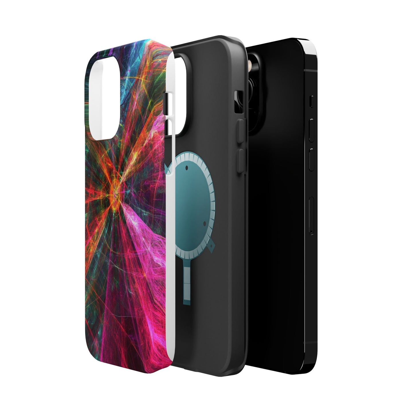 Luxurious Magnetic Wireless Charging Tough iPhone Case - “Trippy Starburst” by Moxie-Jay