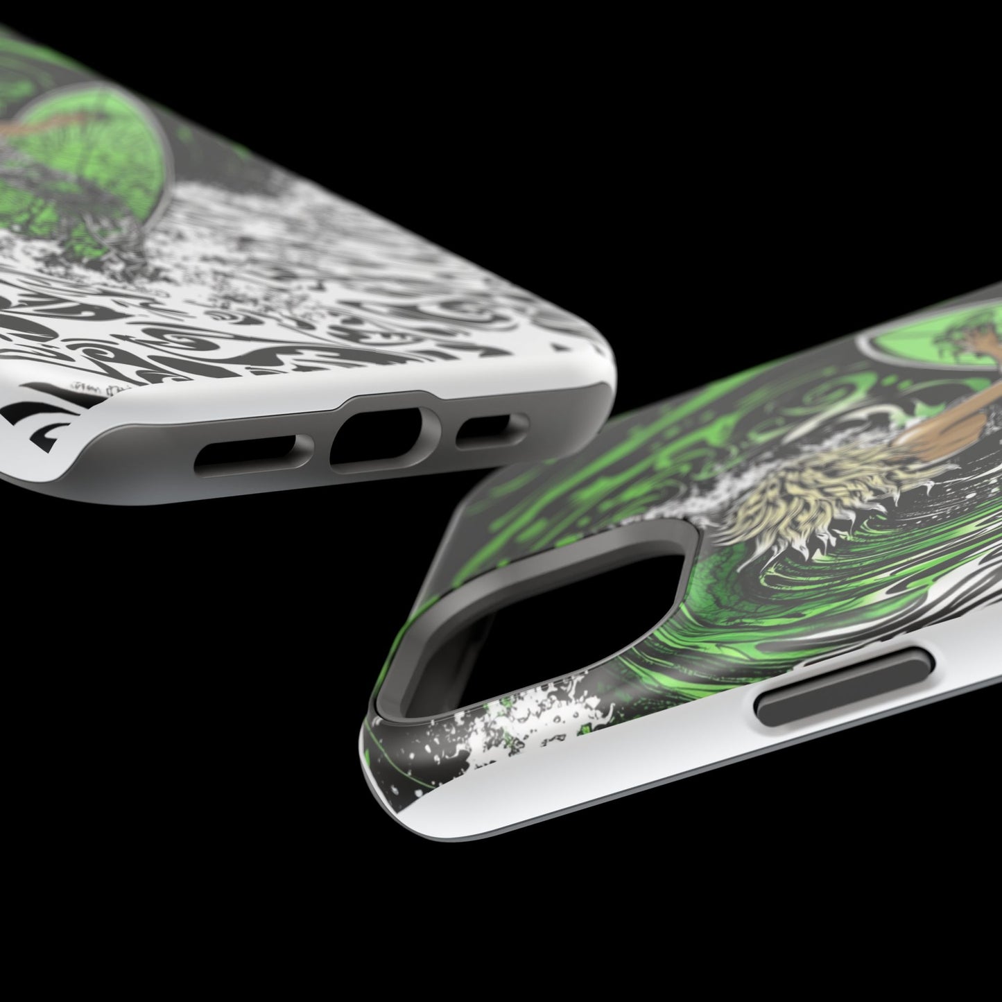 Luxurious Magnetic Wireless Charging Tough iPhone Case - "Surf's Up" by Moxie-Jay