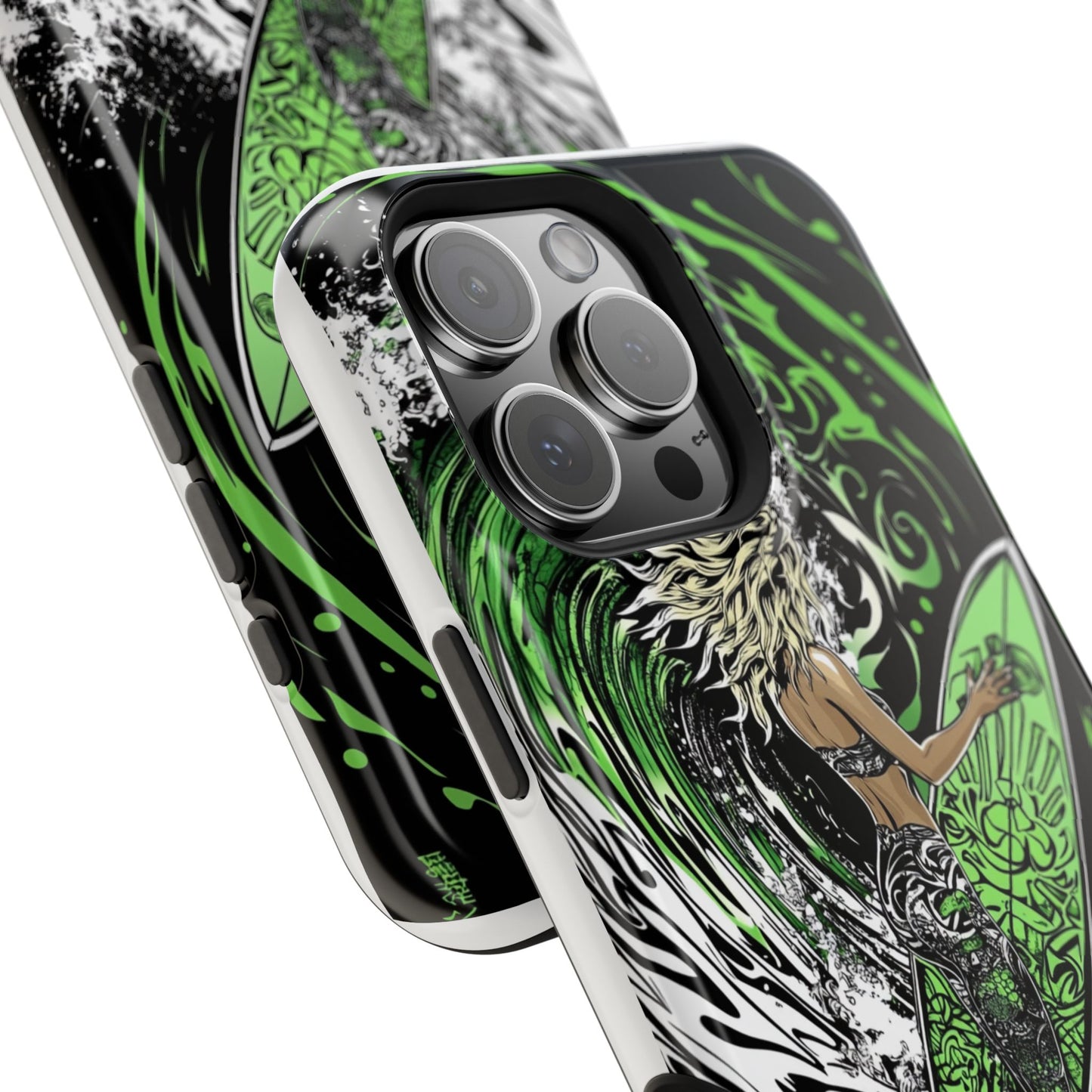 Luxurious Magnetic Wireless Charging Tough iPhone Case - "Surf's Up" by Moxie-Jay