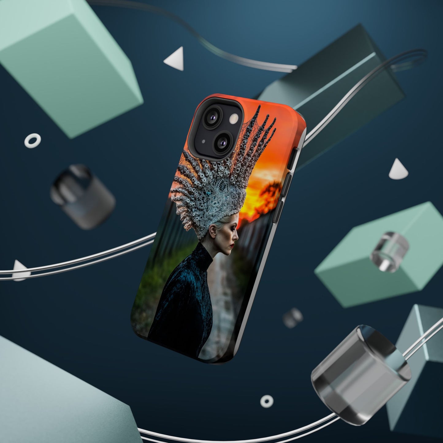 Sunset Goddess" Magnetic Wireless Charging iPhone Case by Moxie Jay