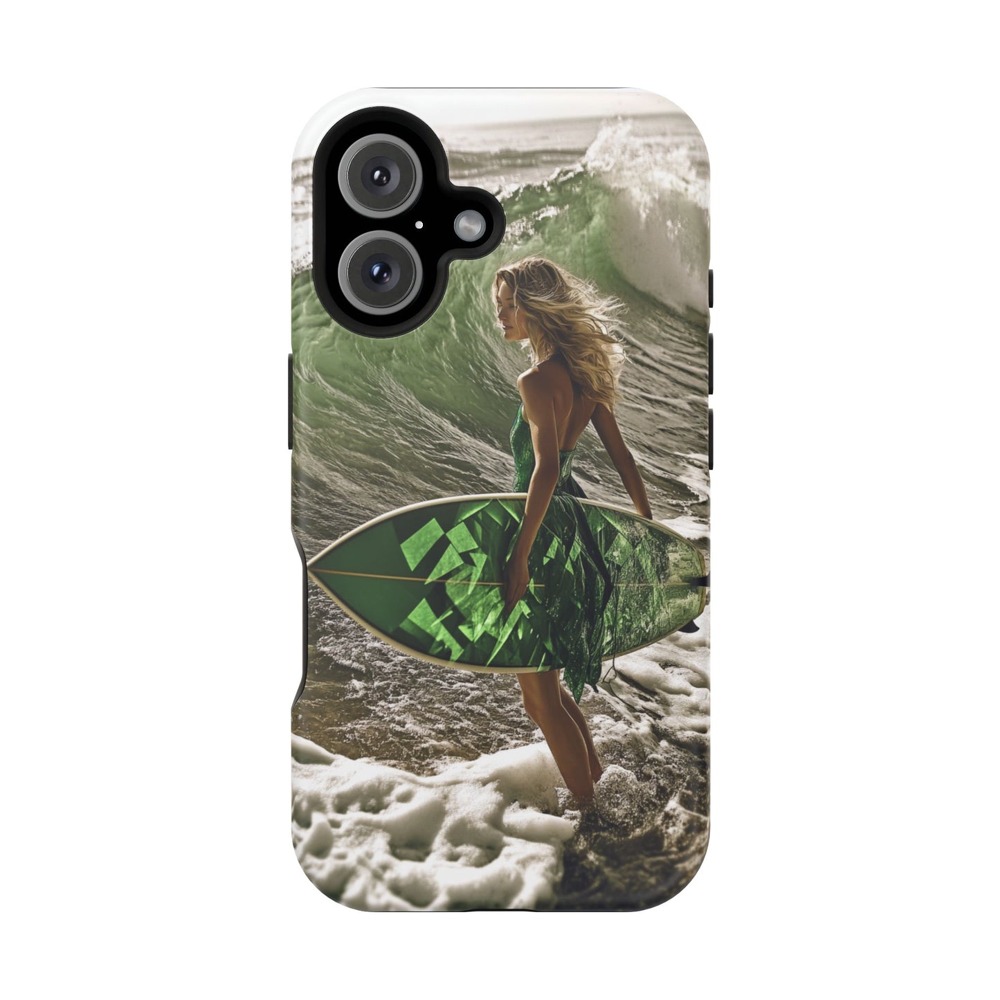 Surf's Up Chic" Luxury Magnetic Wireless Charging iPhone Case by Moxie Jay