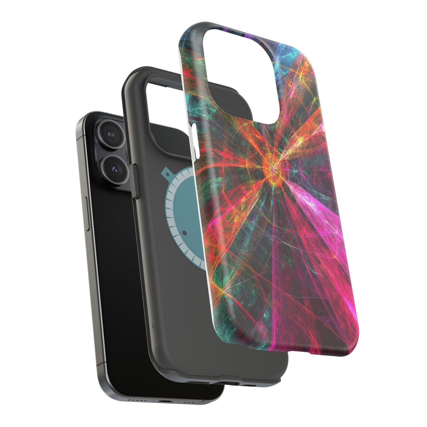 Luxurious Magnetic Wireless Charging Tough iPhone Case - “Trippy Starburst” by Moxie-Jay