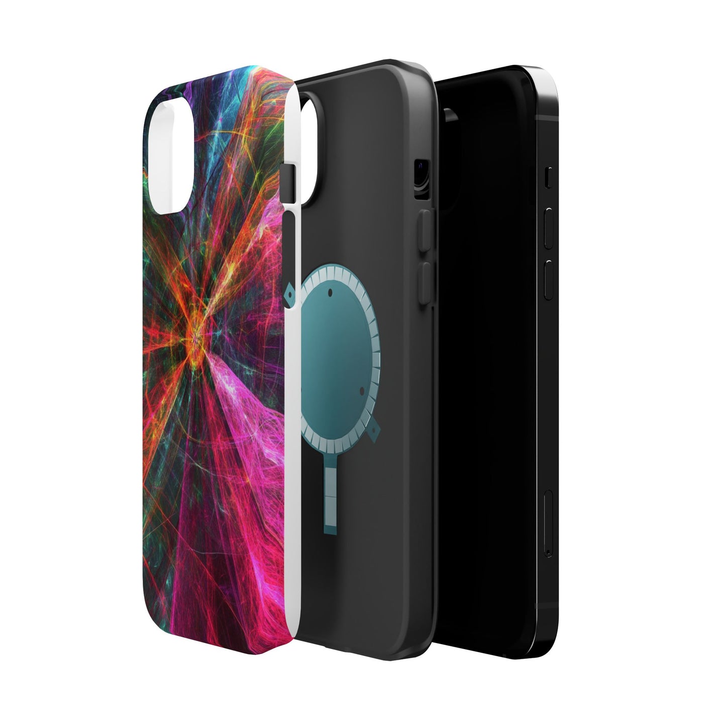Luxurious Magnetic Wireless Charging Tough iPhone Case - “Trippy Starburst” by Moxie-Jay