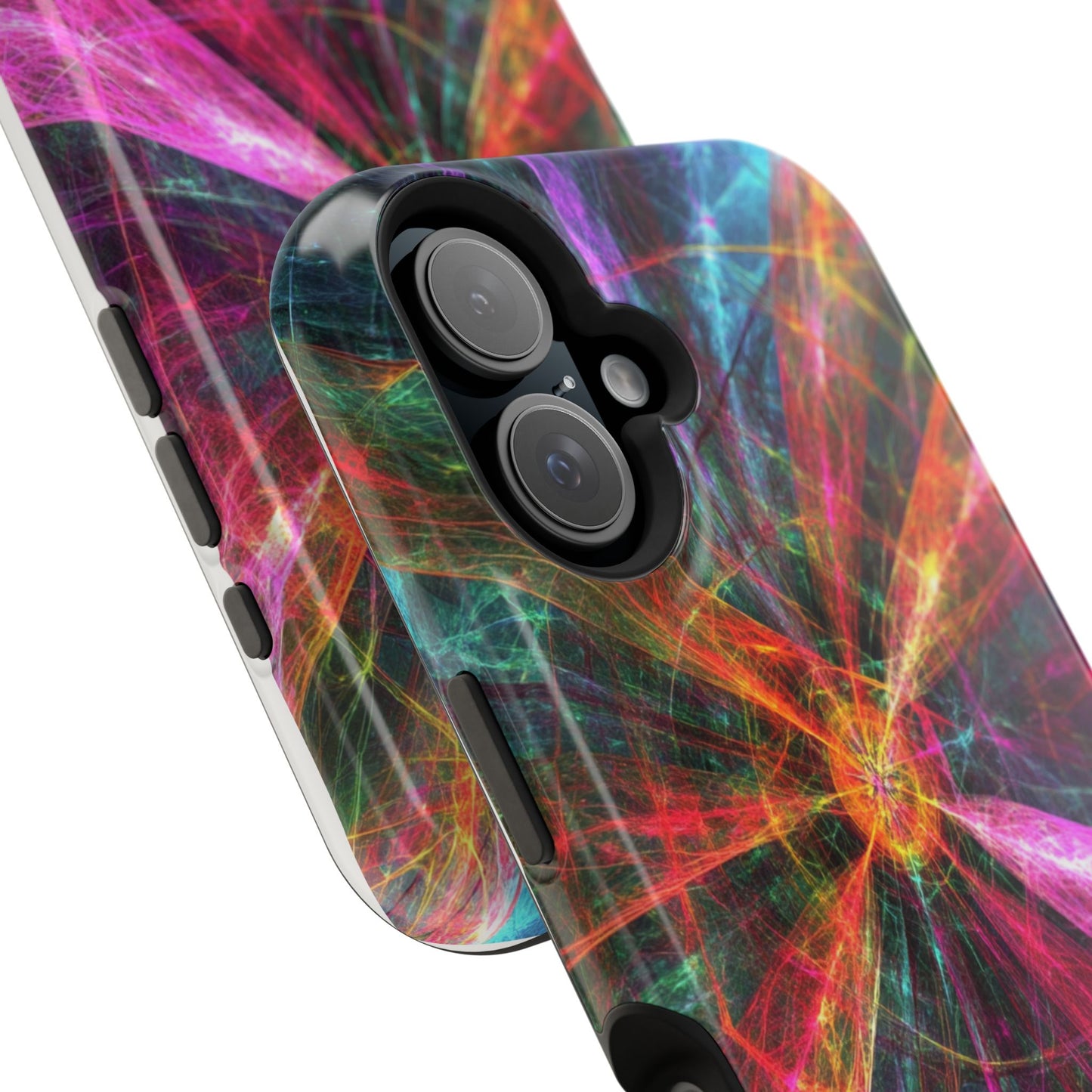 Luxurious Magnetic Wireless Charging Tough iPhone Case - “Trippy Starburst” by Moxie-Jay