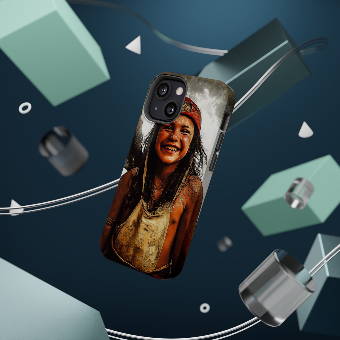 Luxurious Magnetic Wireless Charging Tough iPhone Case - Native Heritage Art by Moxie-Jay