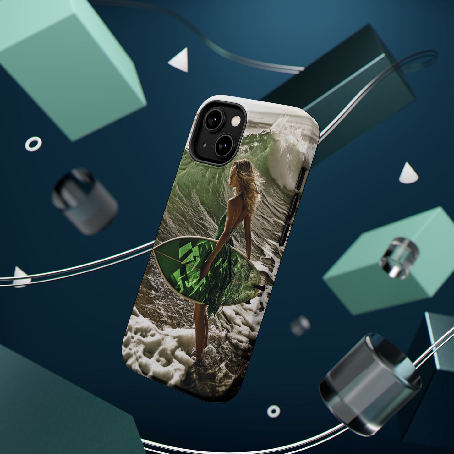 Surf's Up Chic" Luxury Magnetic Wireless Charging iPhone Case by Moxie Jay