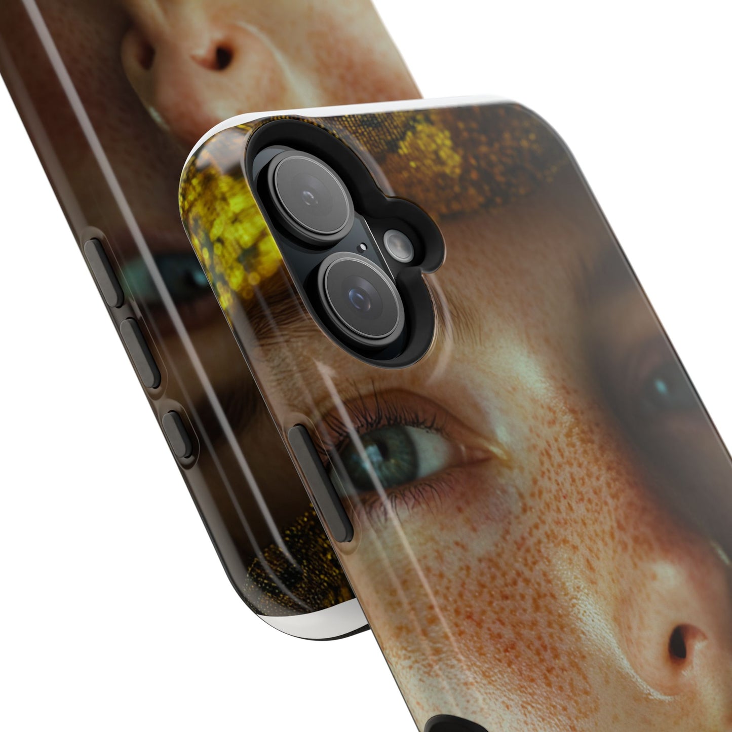 Phone Case - Close Up Girl with Freckles Photography Magnetic Tough Cases