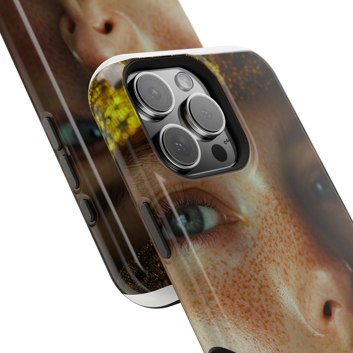 Phone Case - Close Up Girl with Freckles Photography Magnetic Tough Cases