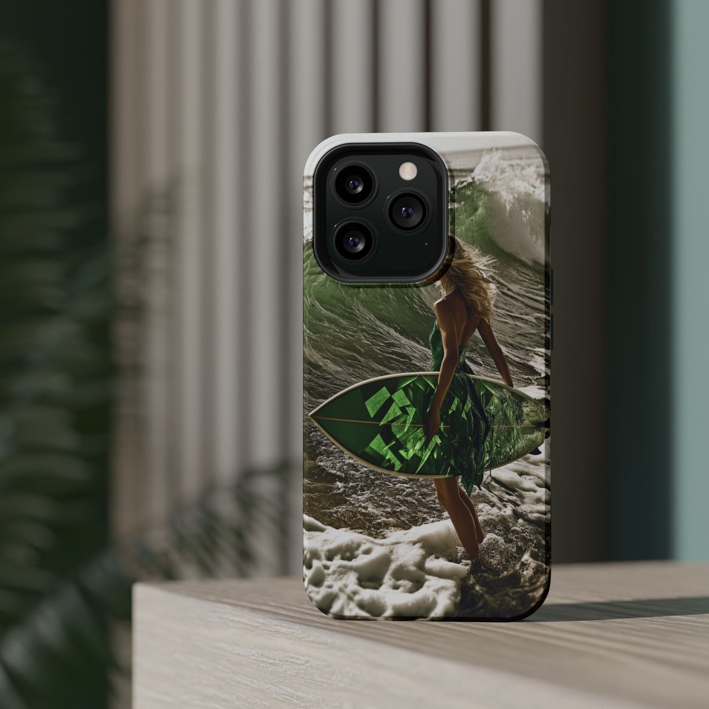 Surf's Up Chic" Luxury Magnetic Wireless Charging iPhone Case by Moxie Jay