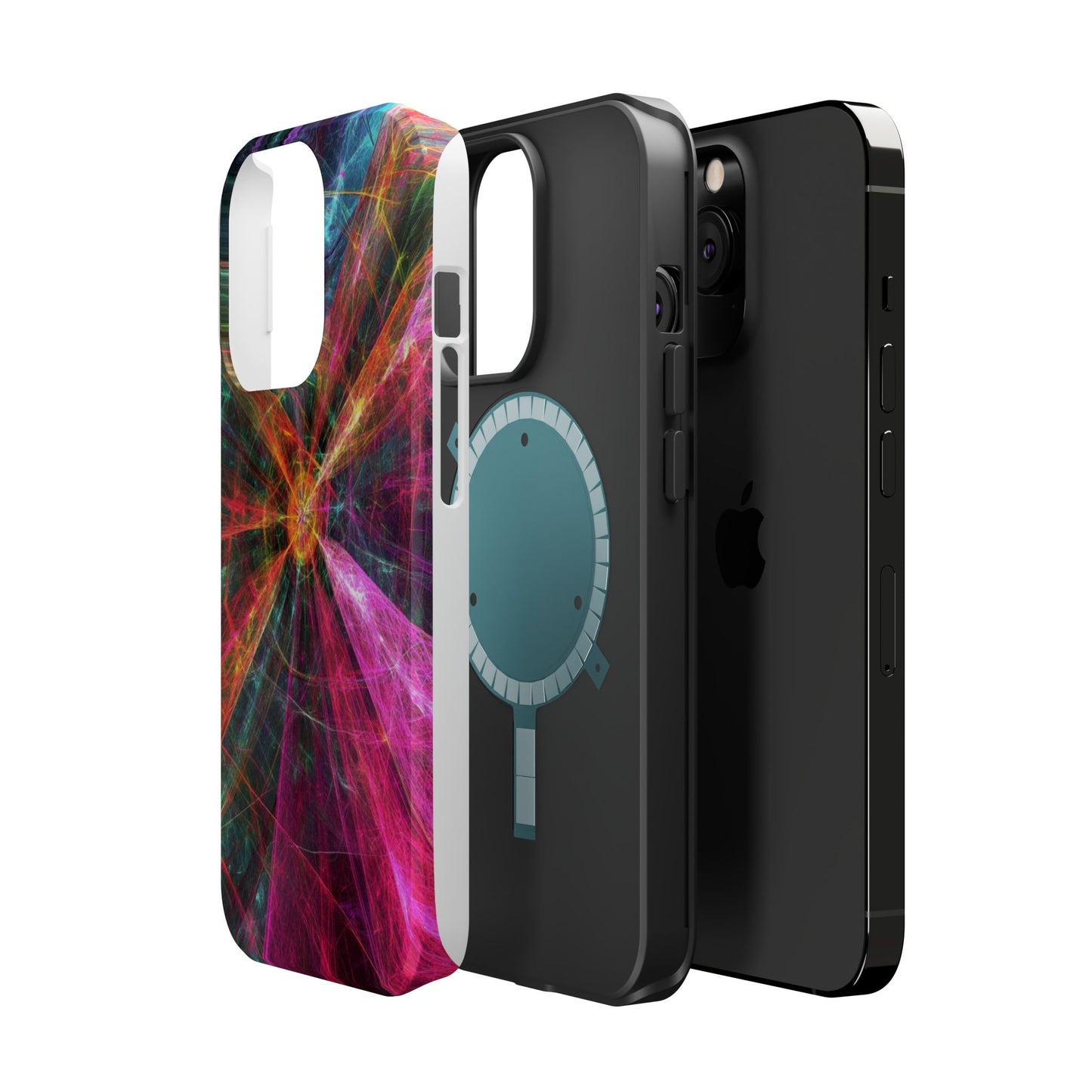 Luxurious Magnetic Wireless Charging Tough iPhone Case - “Trippy Starburst” by Moxie-Jay