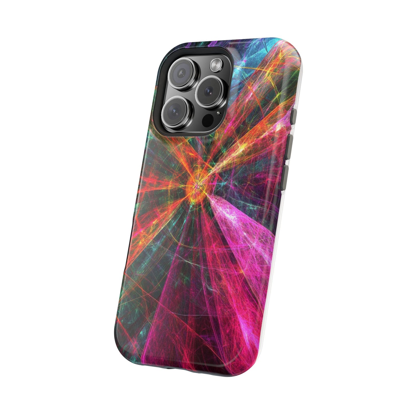Luxurious Magnetic Wireless Charging Tough iPhone Case - “Trippy Starburst” by Moxie-Jay