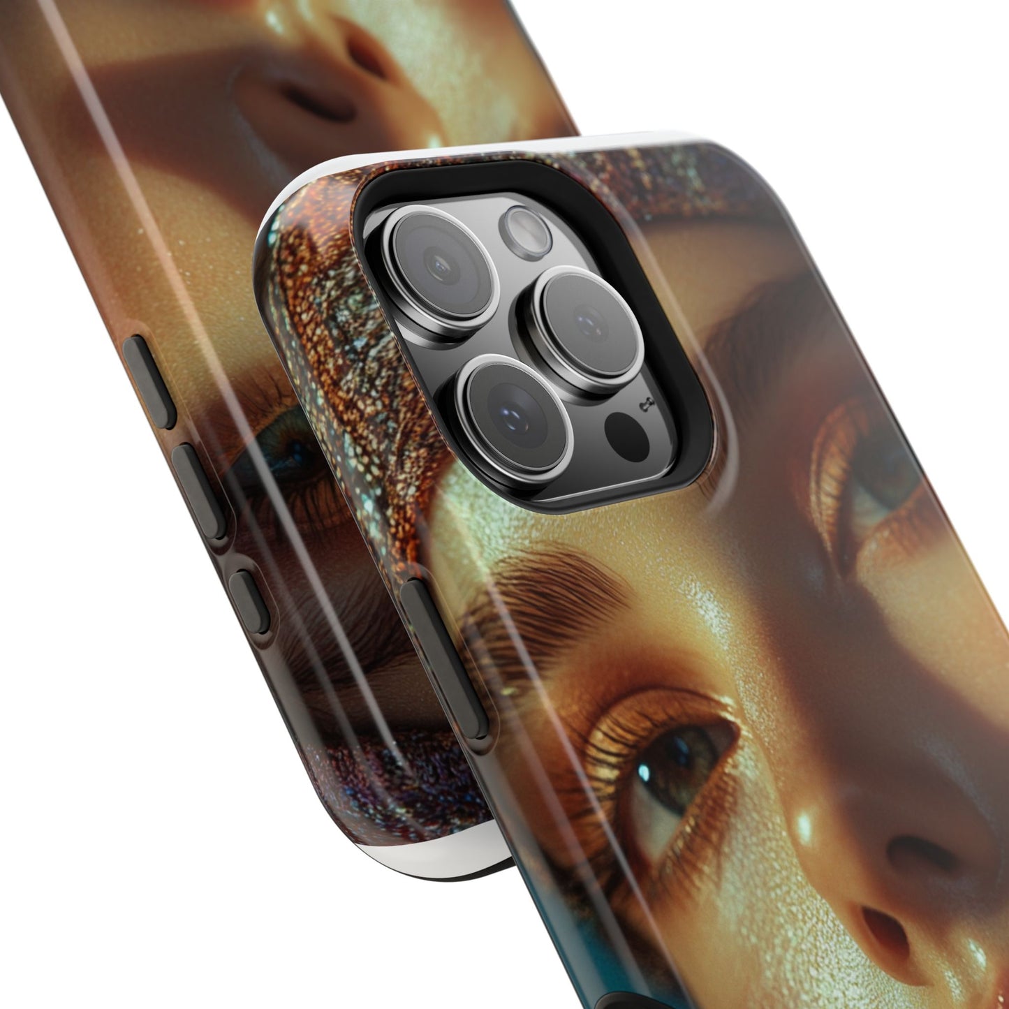 Phone Case - Luxury Magnetic Tough Case with Wireless Charging - Red Lips Fashion Editorial Art