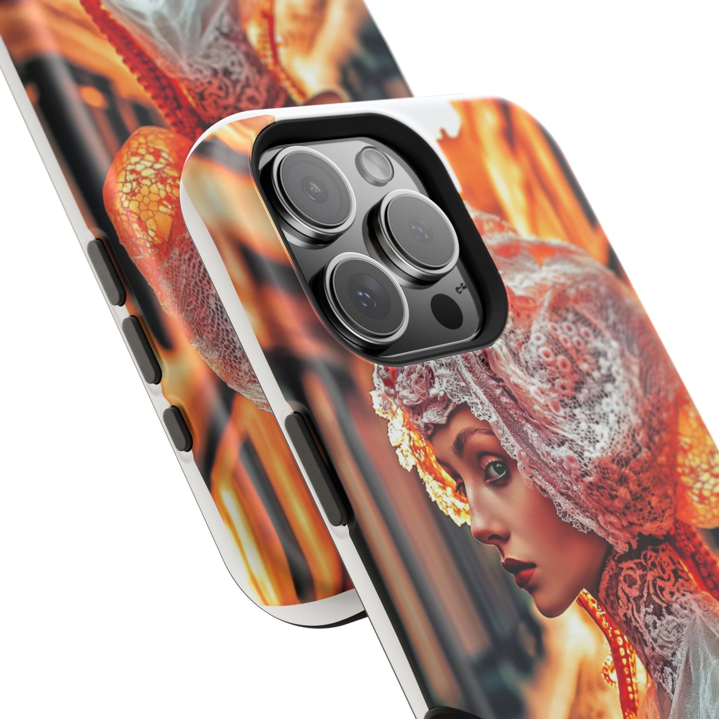 Futuristic Prairie Muse" Luxury Magnetic Wireless Charging iPhone Case by Moxie Jay