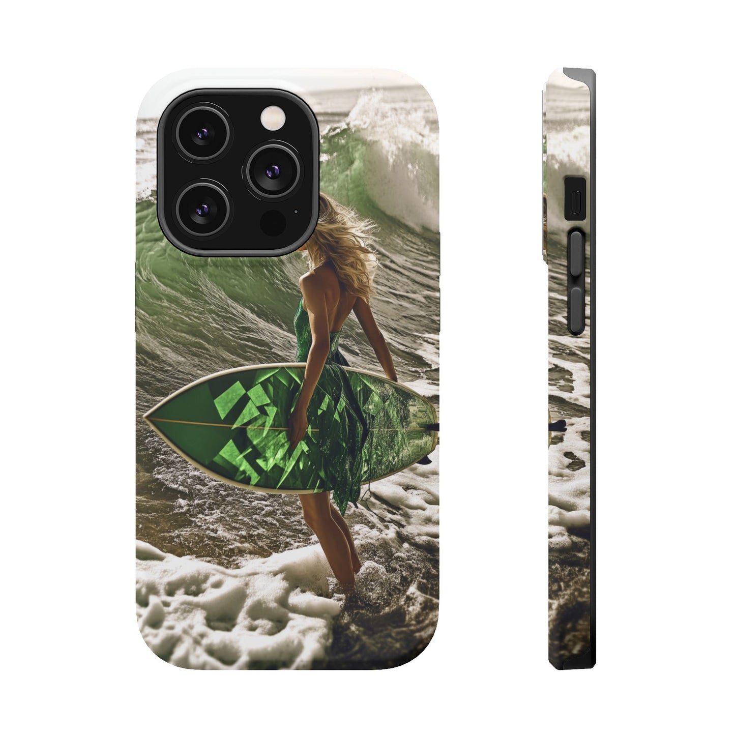 Surf's Up Chic" Luxury Magnetic Wireless Charging iPhone Case by Moxie Jay