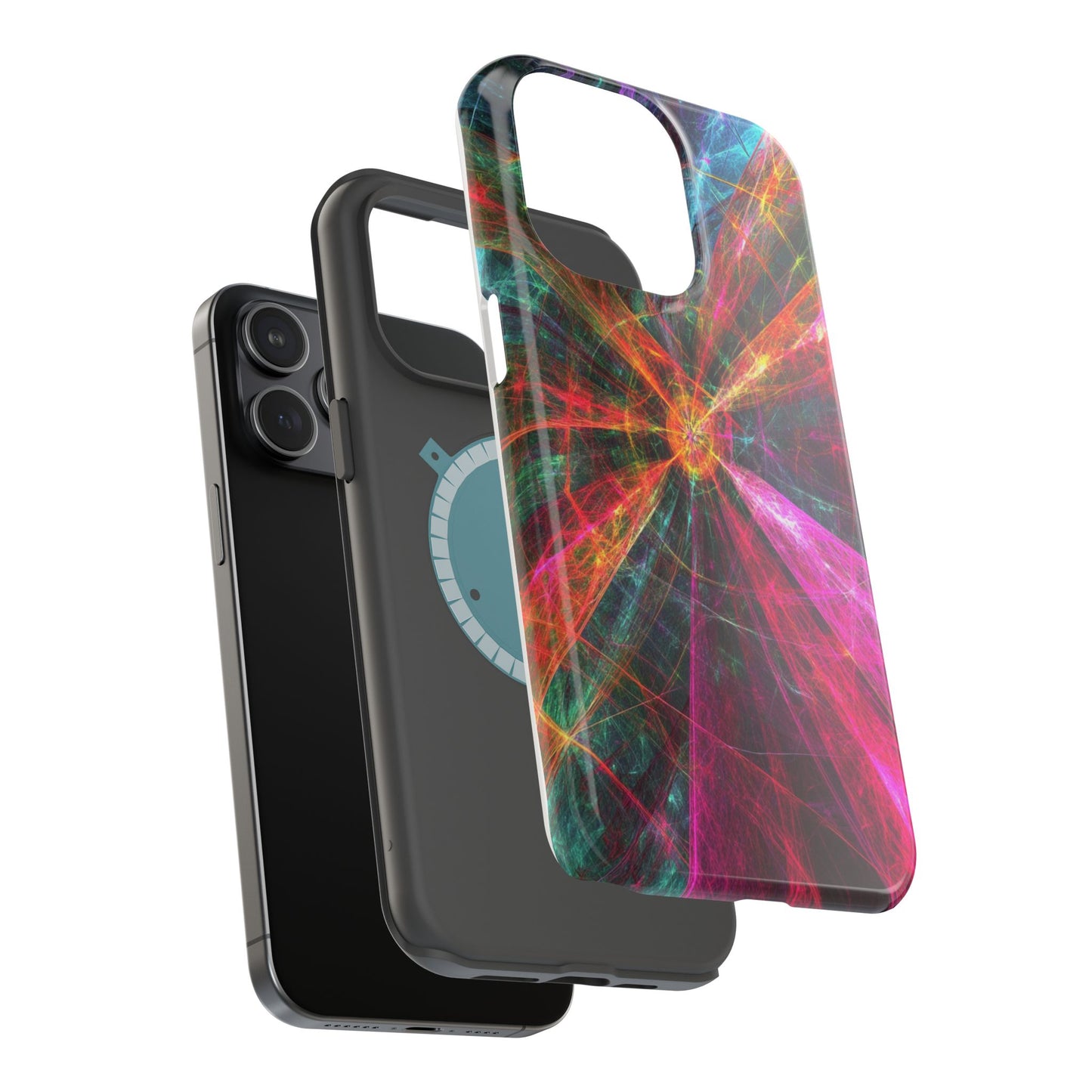 Luxurious Magnetic Wireless Charging Tough iPhone Case - “Trippy Starburst” by Moxie-Jay