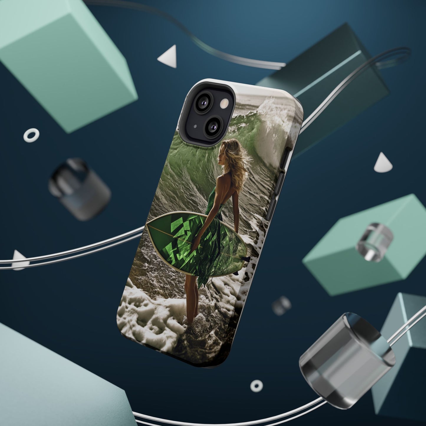 Surf's Up Chic" Luxury Magnetic Wireless Charging iPhone Case by Moxie Jay